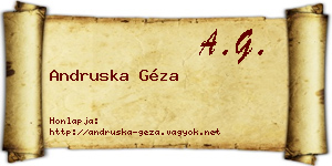 Andruska Géza névjegykártya