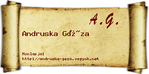 Andruska Géza névjegykártya