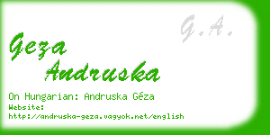 geza andruska business card